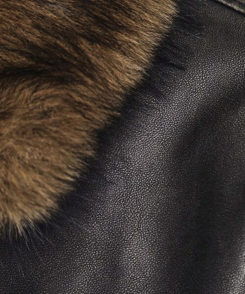 tk.TAKEO KIKUCHI / ティーケー タケオキクチ レザーブルゾン・ジャケット | ヴィンテージライク衿フェイクファーブルゾン | 詳細24