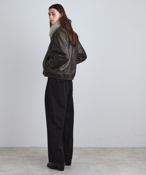 tk.TAKEO KIKUCHI / ティーケー タケオキクチ レザーブルゾン・ジャケット | ヴィンテージライク衿フェイクファーブルゾン | 詳細27