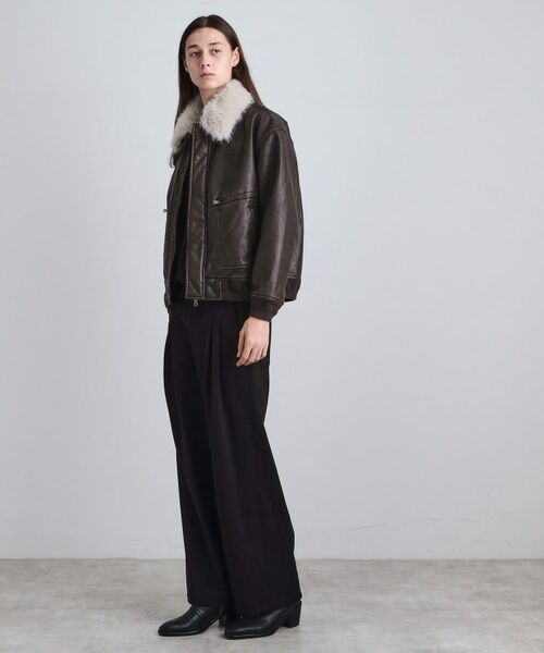tk.TAKEO KIKUCHI / ティーケー タケオキクチ レザーブルゾン・ジャケット | ヴィンテージライク衿フェイクファーブルゾン | 詳細28
