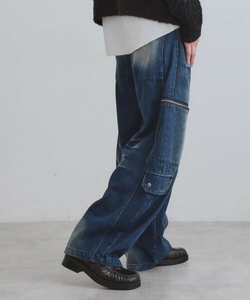 tk.TAKEO KIKUCHI / ティーケー タケオキクチ デニムパンツ | ヴィンテージライクデニムカーゴパンツ | 詳細7