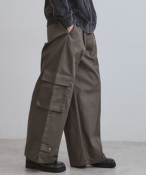 tk.TAKEO KIKUCHI / ティーケー タケオキクチ パンツ | ワイドカーゴパンツ(グレージュ(050))