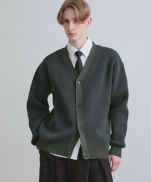 tk.TAKEO KIKUCHI / ティーケー タケオキクチ カーディガン・ボレロ | プレーティングカーディガン(チャコールグレー(014))