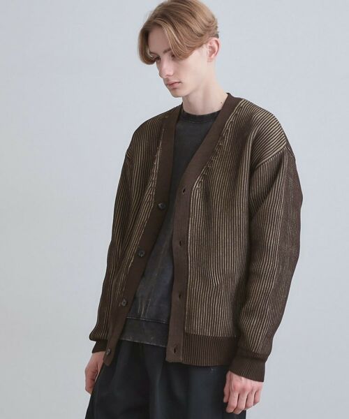 tk.TAKEO KIKUCHI / ティーケー タケオキクチ カーディガン・ボレロ | プレーティングカーディガン(ブラウン(044))