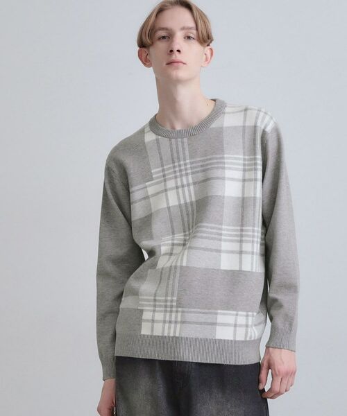 tk.TAKEO KIKUCHI / ティーケー タケオキクチ ニット・セーター | ランダムチェックニット | 詳細1