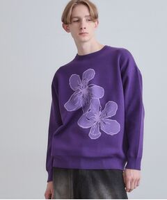 tk.TAKEO KIKUCHI / ティーケー タケオキクチ ニット・セーター | フラワーニットプルオーバー