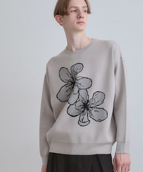 tk. TAKEO KIKUCHI/ティーケー タケオキクチ フラワーニットプルオーバー ライトグレー(011) 04(LL)