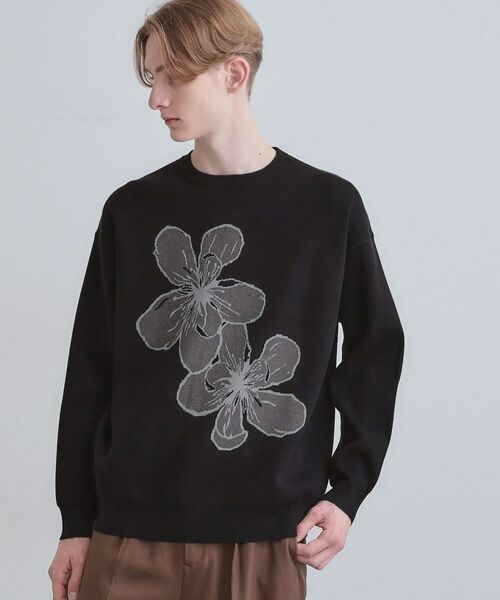 tk. TAKEO KIKUCHI/ティーケー タケオキクチ フラワーニットプルオーバー ブラック(019) 04(LL)