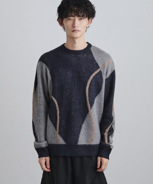 tk.TAKEO KIKUCHI / ティーケー タケオキクチ ニット・セーター | コンプリケートラインアートプルオーバー | 詳細14