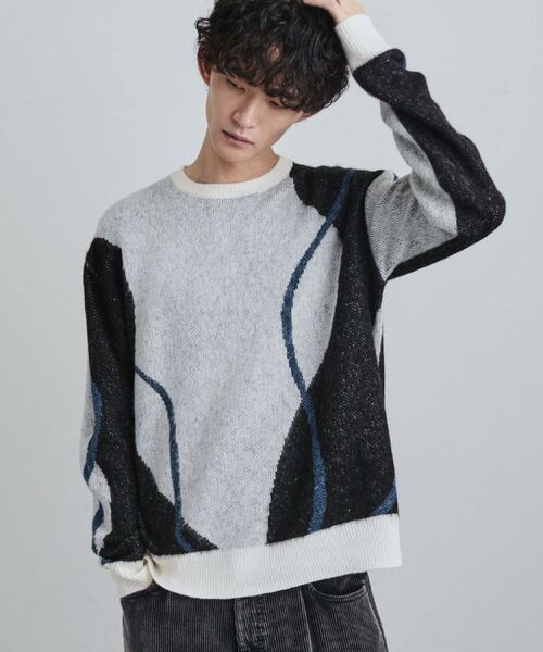 tk.TAKEO KIKUCHI / ティーケー タケオキクチ ニット・セーター | コンプリケートラインアートプルオーバー | 詳細20