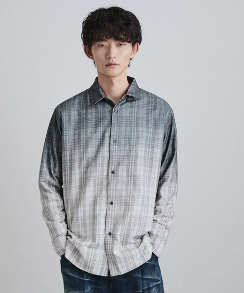 tk.TAKEO KIKUCHI / ティーケー タケオキクチ シャツ・ブラウス | グラデーションプリントネルシャツ | 詳細2