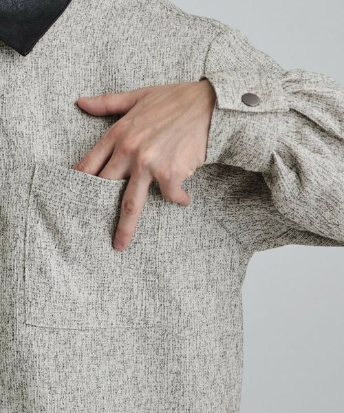 tk.TAKEO KIKUCHI / ティーケー タケオキクチ シャツ・ブラウス | 衿配色ツイードシャツ | 詳細18
