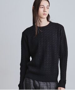 tk.TAKEO KIKUCHI / ティーケー タケオキクチ ニット・セーター | ケーブルクルーネックニット