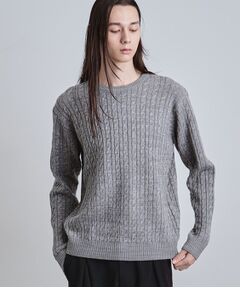 tk.TAKEO KIKUCHI / ティーケー タケオキクチ ニット・セーター | ケーブルクルーネックニット