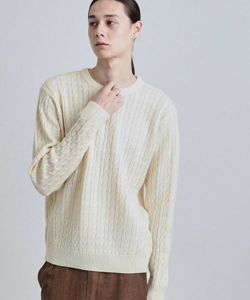 tk.TAKEO KIKUCHI / ティーケー タケオキクチ ニット・セーター | ケーブルクルーネックニット | 詳細1