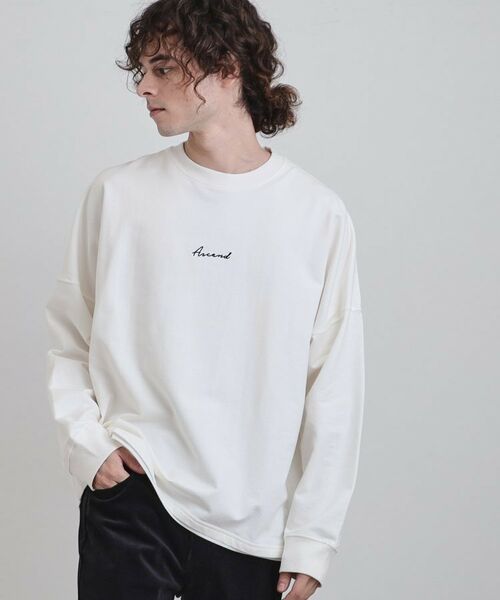 tk.TAKEO KIKUCHI / ティーケー タケオキクチ カットソー | ドルマンレイヤードスウェット(オフホワイト(003))