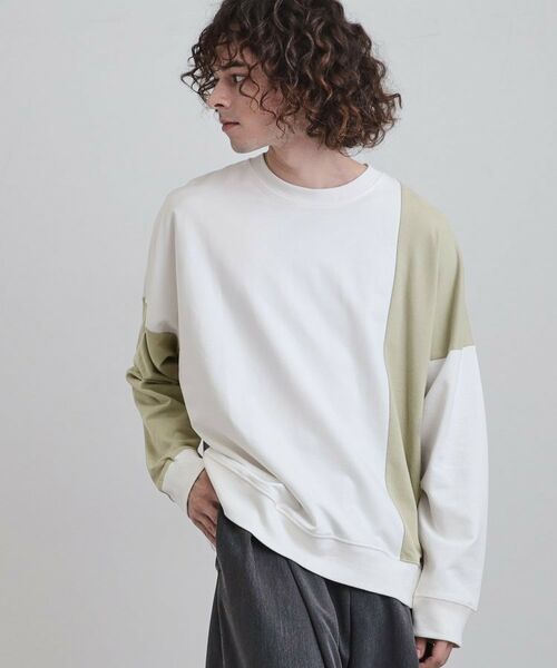 tk.TAKEO KIKUCHI / ティーケー タケオキクチ カットソー | 切り替えスウェット | 詳細1