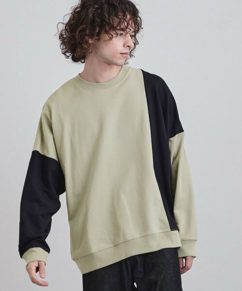 tk. TAKEO KIKUCHI/ティーケー タケオキクチ 切り替えスウェット グレージュ(550) 03(L) tk. TAKEO KIKUCHI/ティーケー タケオキクチ 切り替えスウェット グレージュ(550) 03(L)