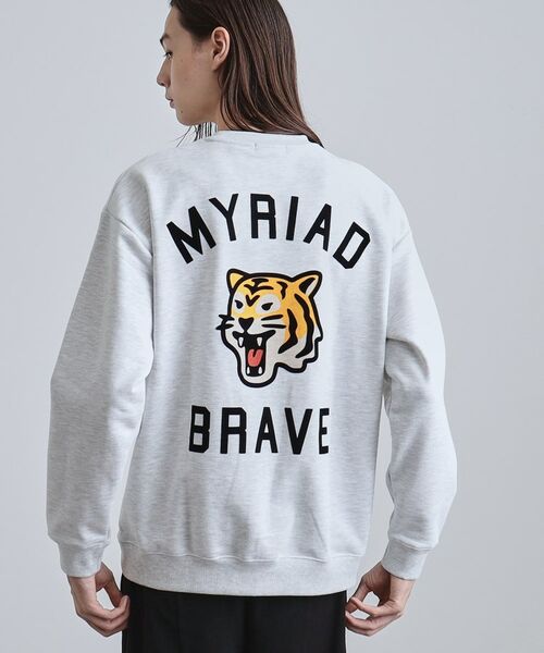 tk. TAKEO KIKUCHI/ティーケー タケオキクチ とらフロッキースウェット ライトグレー(011) 04(LL) tk. TAKEO KIKUCHI/ティーケー タケオキクチ とらフロッキースウェット ライトグレー(011) 04(LL)