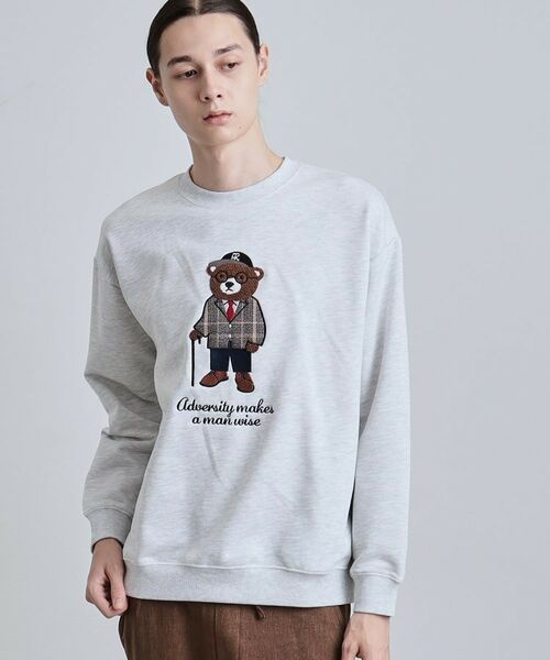 tk. TAKEO KIKUCHI/ティーケー タケオキクチ クマサガラスウェット ライトグレー(011) 04(LL) tk. TAKEO KIKUCHI/ティーケー タケオキクチ クマサガラスウェット ライトグレー(011) 04(LL)