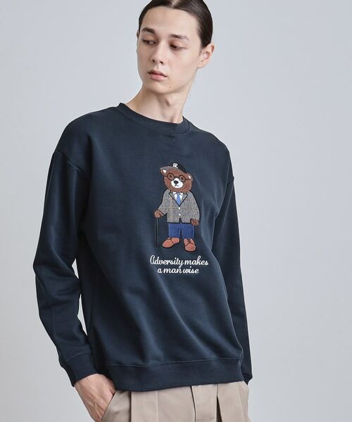 tk. TAKEO KIKUCHI/ティーケー タケオキクチ クマサガラスウェット ネイビー(094) 04(LL) tk. TAKEO KIKUCHI/ティーケー タケオキクチ クマサガラスウェット ネイビー(094) 04(LL)