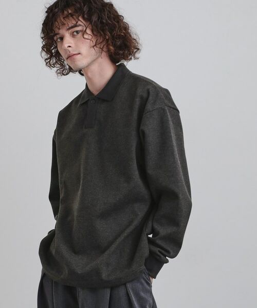 tk.TAKEO KIKUCHI / ティーケー タケオキクチ カットソー | ヘリンボンジャカードスキッパーポロシャツ | 詳細1