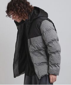 tk.TAKEO KIKUCHI / ティーケー タケオキクチ レザーブルゾン・ジャケット | ポリストレッチ中綿フードブルゾン