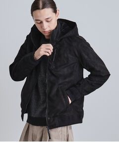 tk.TAKEO KIKUCHI / ティーケー タケオキクチ レザーブルゾン・ジャケット | 中綿スエードキルトフードブルゾン