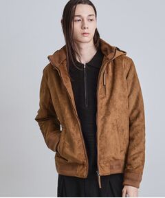 tk.TAKEO KIKUCHI / ティーケー タケオキクチ レザーブルゾン・ジャケット | 中綿スエードキルトフードブルゾン