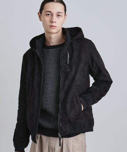 tk.TAKEO KIKUCHI / ティーケー タケオキクチ レザーブルゾン・ジャケット | 中綿スエードキルトフードブルゾン | 詳細1