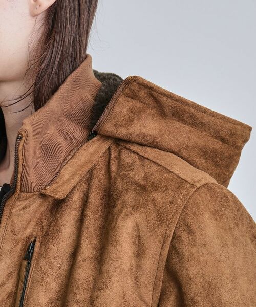 tk.TAKEO KIKUCHI / ティーケー タケオキクチ レザーブルゾン・ジャケット | 中綿スエードキルトフードブルゾン | 詳細15