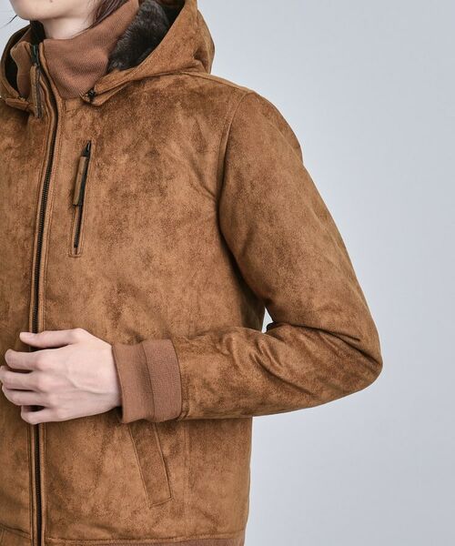 tk.TAKEO KIKUCHI / ティーケー タケオキクチ レザーブルゾン・ジャケット | 中綿スエードキルトフードブルゾン | 詳細18