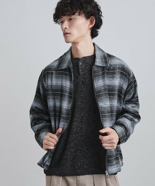 tk.TAKEO KIKUCHI / ティーケー タケオキクチ シャツ・ブラウス | モールチェックZIPシャツ | 詳細1