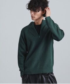 tk.TAKEO KIKUCHI / ティーケー タケオキクチ ニット・セーター | 片畦ハーフジップニット