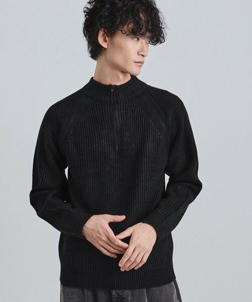 tk.TAKEO KIKUCHI / ティーケー タケオキクチ ニット・セーター | 片畦ハーフジップニット | 詳細1