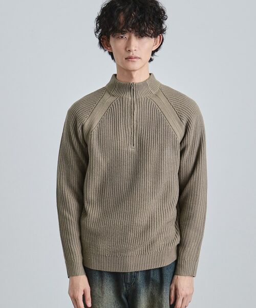 tk.TAKEO KIKUCHI / ティーケー タケオキクチ ニット・セーター | 片畦ハーフジップニット | 詳細13