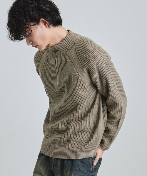 tk.TAKEO KIKUCHI / ティーケー タケオキクチ ニット・セーター | 片畦ハーフジップニット | 詳細9