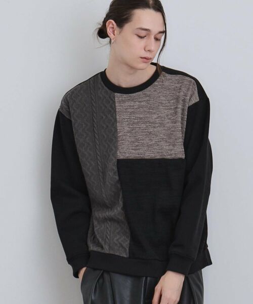 tk.TAKEO KIKUCHI / ティーケー タケオキクチ カットソー | 切り替えニットソー | 詳細1