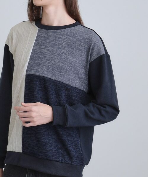 tk.TAKEO KIKUCHI / ティーケー タケオキクチ カットソー | 切り替えニットソー | 詳細17