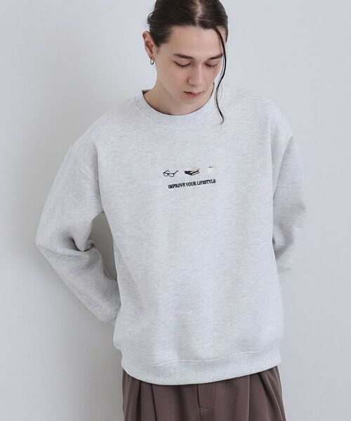 tk.TAKEO KIKUCHI / ティーケー タケオキクチ スウェット | スリーアイテム刺繍スウェット | 詳細1