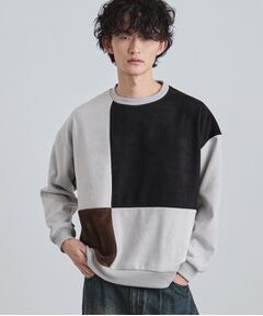 tk.TAKEO KIKUCHI / ティーケー タケオキクチ スウェット | ダブルフェイス切り替えプルオーバー