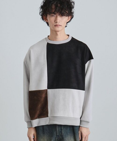 tk.TAKEO KIKUCHI / ティーケー タケオキクチ スウェット | ダブルフェイス切り替えプルオーバー | 詳細13