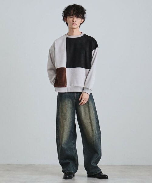 tk.TAKEO KIKUCHI / ティーケー タケオキクチ スウェット | ダブルフェイス切り替えプルオーバー | 詳細3