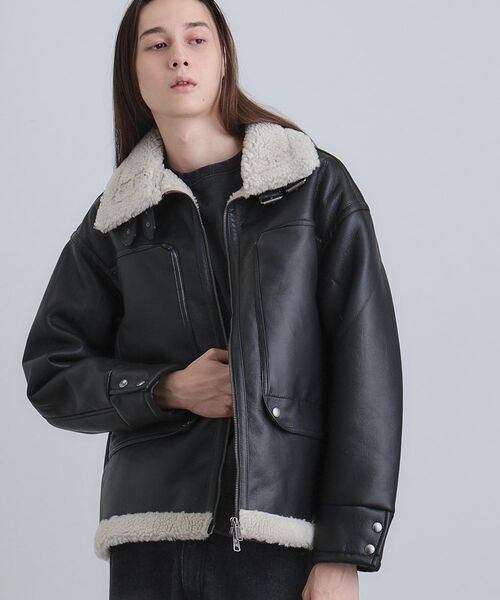 tk.TAKEO KIKUCHI / ティーケー タケオキクチ レザーブルゾン・ジャケット | フェイクムートンブルゾン | 詳細1