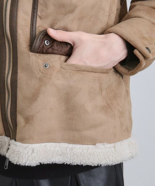 tk.TAKEO KIKUCHI / ティーケー タケオキクチ レザーブルゾン・ジャケット | フェイクムートンブルゾン | 詳細16