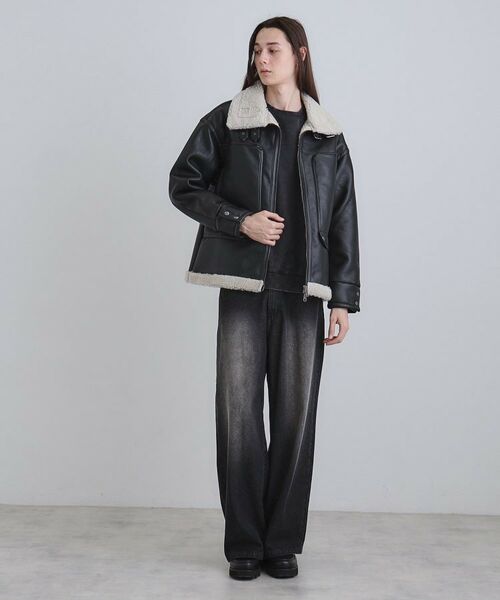 tk.TAKEO KIKUCHI / ティーケー タケオキクチ レザーブルゾン・ジャケット | フェイクムートンブルゾン | 詳細2
