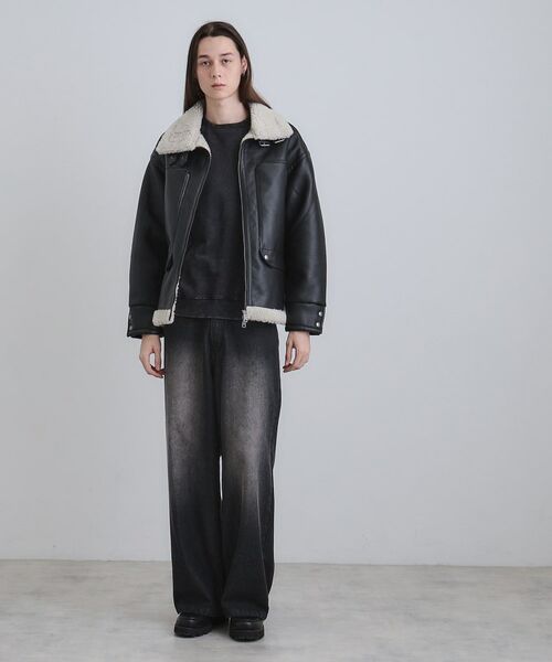 tk.TAKEO KIKUCHI / ティーケー タケオキクチ レザーブルゾン・ジャケット | フェイクムートンブルゾン | 詳細3