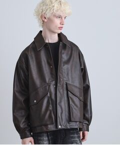 tk.TAKEO KIKUCHI / ティーケー タケオキクチ レザーブルゾン・ジャケット | A－2シンセティックレザーブルゾン