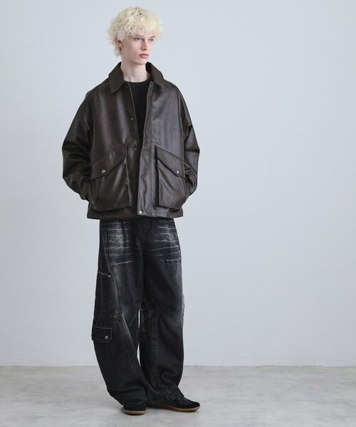 tk.TAKEO KIKUCHI / ティーケー タケオキクチ レザーブルゾン・ジャケット | A－2シンセティックレザーブルゾン | 詳細11