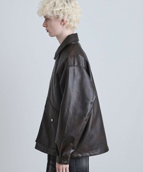 tk.TAKEO KIKUCHI / ティーケー タケオキクチ レザーブルゾン・ジャケット | A－2シンセティックレザーブルゾン | 詳細15
