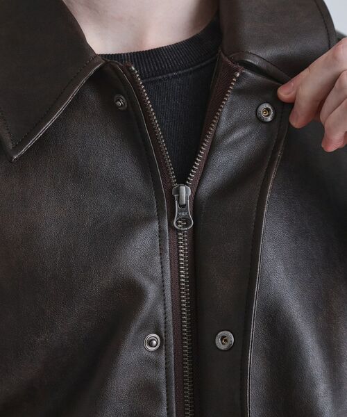 tk.TAKEO KIKUCHI / ティーケー タケオキクチ レザーブルゾン・ジャケット | A－2シンセティックレザーブルゾン | 詳細18